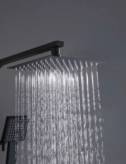Colonne De Douche Thermostatique|Poalgi Colonne de douche thermostatique avec barre extensible SKY BATH noir mat Inox S304 série PARADISE