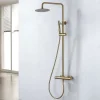 Colonne De Douche Thermostatique|Poalgi Colonne de douche thermostatique avec barre extensible SKY BATH or brossé Inox S304 série SUPREME