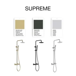 Colonne De Douche Thermostatique|Poalgi Colonne de douche thermostatique avec barre extensible SKY BATH or brossé Inox S304 série SUPREME