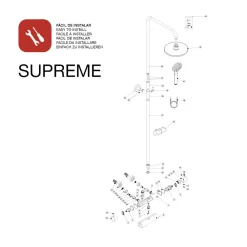 Colonne De Douche Thermostatique|Poalgi Colonne de douche thermostatique avec barre extensible SKY BATH or brossé Inox S304 série SUPREME