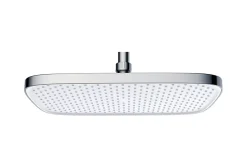 Bernstein Colonne de douche thermostatique laiton, mitigeur de douche + tablette en verre - Chrome / Blanc - Assemblée, Silencieux - BS371