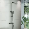 Bernstein Colonne de douche thermostatique murale Noire mat 30x44x87-132cm (LxPxH) hauteur réglable - 4011 PRO