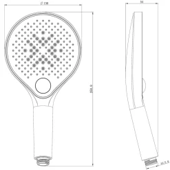 Bernstein Colonne de douche thermostatique murale Noire mat 30x44x87-132cm (LxPxH) hauteur réglable - 4011 PRO