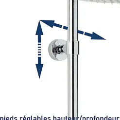 Colonne De Douche Thermostatique|Valentin Colonne de douche thermostatique anti-brûlure avec tablette, pomme de tête ronde, douchette et flexible, chrome, Opium