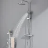 Colonne De Douche Thermostatique|Auralum Max Colonne de Douche Thermostatique 3 Fonctions, Ensemble de Douche Chrome, Douche avec Tête de Douche de 9 pouces