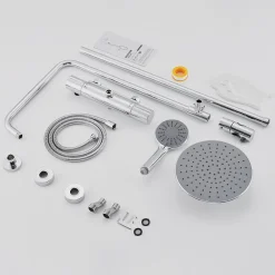 Colonne De Douche Thermostatique|Auralum Max Colonne de Douche Thermostatique 3 Fonctions, Ensemble de Douche Chrome, Douche avec Tête de Douche de 9 pouces