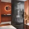Colonne De Douche Thermostatique|Valentin Colonne de douche thermostatique avec tablettes, pomme de tête, douchette et flexible, chrome, Touareg