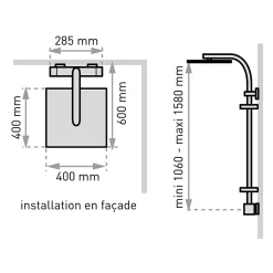 Colonne De Douche Thermostatique|Valentin Colonne de douche thermostatique avec tablettes, pomme de tête, douchette et flexible, chrome, Touareg