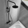 Colonne De Douche Encastrable|Imex Products Colonne de douche thermostatique noire mat en acier et laiton avec douchette extensible