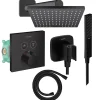Colonne De Douche Encastrable|Hansgrohe Colonne de douche thermostatique ShowerSelect E Douche de tête Vernis Shape Flexible Isiflex Douchette PulsifyE noir mat