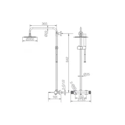 Imex Products Colonne de douche thermostatique chromee acier et laiton avec douchette extensible