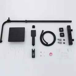 Colonne De Douche Thermostatique|Homelody Colonne de Douche Thermostatique Noir 38C Systeme de Douche en Acier Inox Hauteur Reglable 855 a 1105 mm avec Douchette