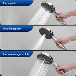 Homelody Colonne de Douche Thermostatique Ensemble de Douche Chromé Système de Douche Robinetterie en Laiton Avec douchette