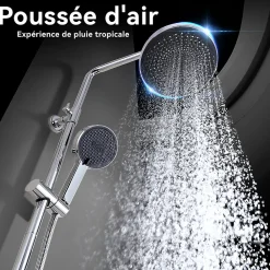 Homelody Colonne de Douche Thermostatique Ensemble de Douche Chromé Système de Douche Robinetterie en Laiton Avec douchette
