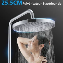 Homelody Colonne de Douche Thermostatique Ensemble de Douche Chromé Système de Douche Robinetterie en Laiton Avec douchette