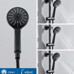 Colonne De Douche Thermostatique|Auralum Max Colonne de Douche Thermostatique 3 Fonctions, Ensemble de Douche Noir, Douche avec Tête de Douche de 9 pouces