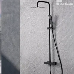 Colonne De Douche Thermostatique|Imex Colonne de Douche Thermostatique Anti-Calcaire Noir Mat ART BTAR025/NG