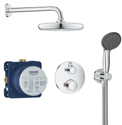 Grohe Colonne de douche thermostatique à encastrer, chrome, Precision Trend