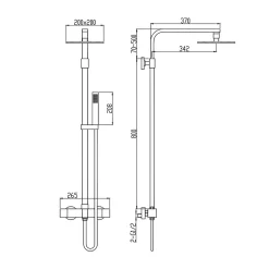 Hudor COLONNE DE DOUCHE THERMOSTATIQUE EN LAITON DORÉ BROSSÉ SC428 COLLECTION SCAMANDRE (OR MAT)
