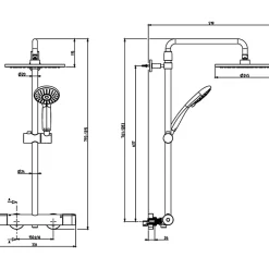 Jacob Delafon Colonne de douche thermostatique Juliette noir mat