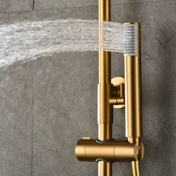 Colonne De Douche Thermostatique|Imex Colonne de Douche Thermostatique Anti-Calcaire Or Brossé MONZA BTM039/OC