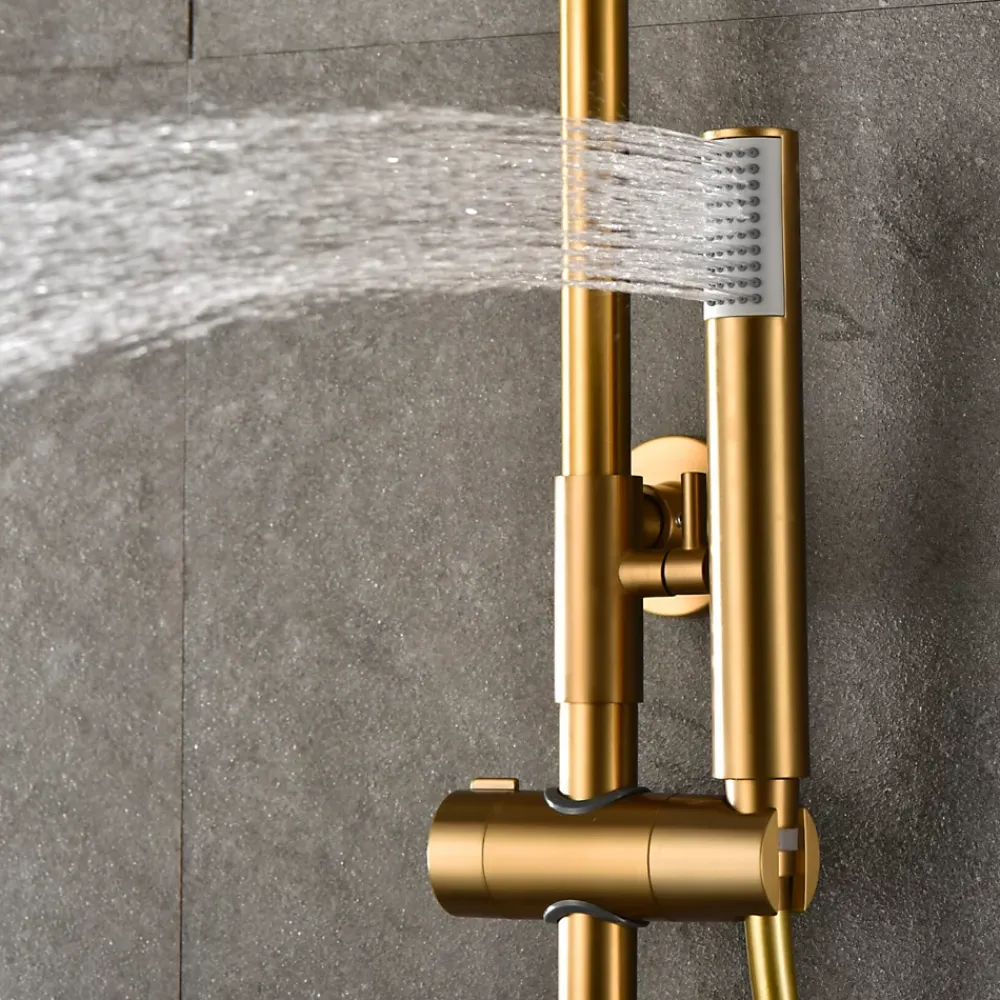 Colonne De Douche Thermostatique|Imex Colonne de Douche Thermostatique Anti-Calcaire Or Brossé MONZA BTM039/OC