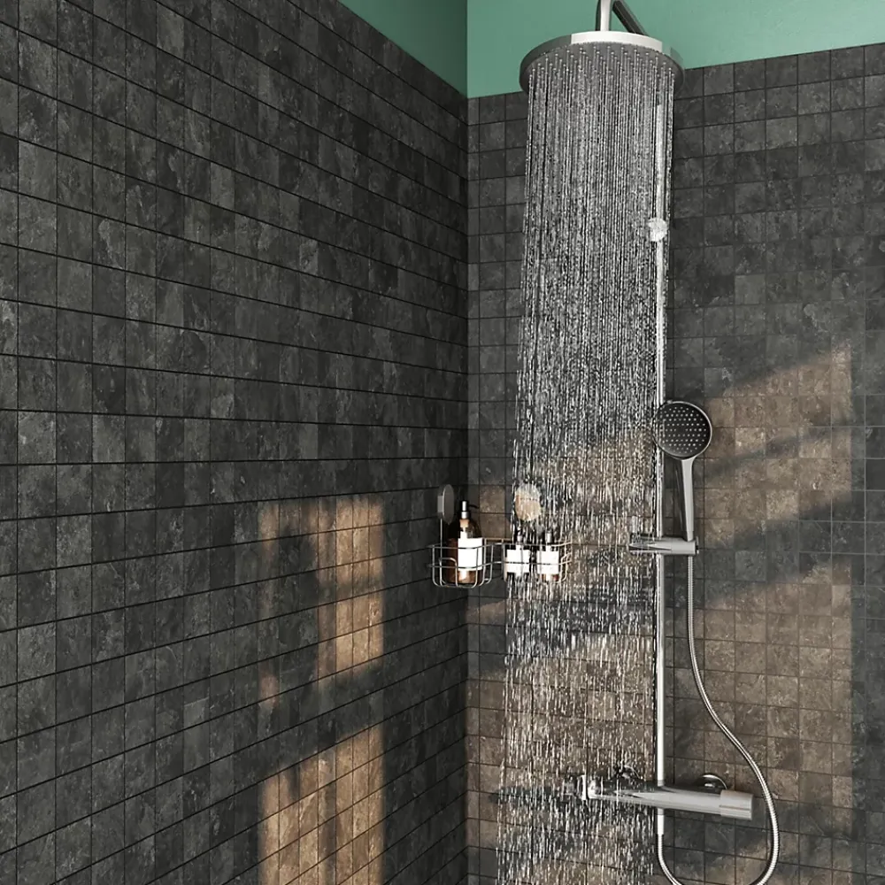 GoodHome Colonne de douche thermostatique chrome Maza