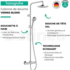 Colonne De Douche Thermostatique|Hansgrohe Colonne de douche thermostatique Vernis Blend 2 jets + nettoyant