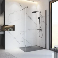 Colonne De Douche Thermostatique|Schulte Colonne de douche thermostatique avec pommeau + douchette + flexible + barre réglable, coloris gun metal, Rain