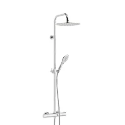 Colonne De Douche Thermostatique|Valentin Colonne de douche thermostatique avec pomme de tête ronde, douchette et flexible, chrome, Inouie