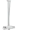 Colonne De Douche Thermostatique|Grohe Colonne de douche thermostatique avec pommeau + douchette 3 jets + flexible + barre réglable, chrome, Vitalio Joy System 260