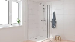 Colonne De Douche Thermostatique|Grohe Colonne de douche thermostatique avec pommeau + douchette 3 jets + flexible + barre réglable, chrome, Vitalio Joy System 260