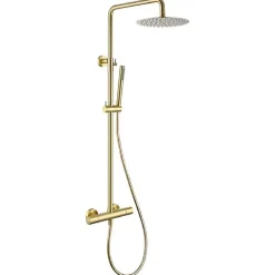 Robinet De Douche|Stano Colonne de douche thermostatique MANDA or brosse avec technologie CoolTouch