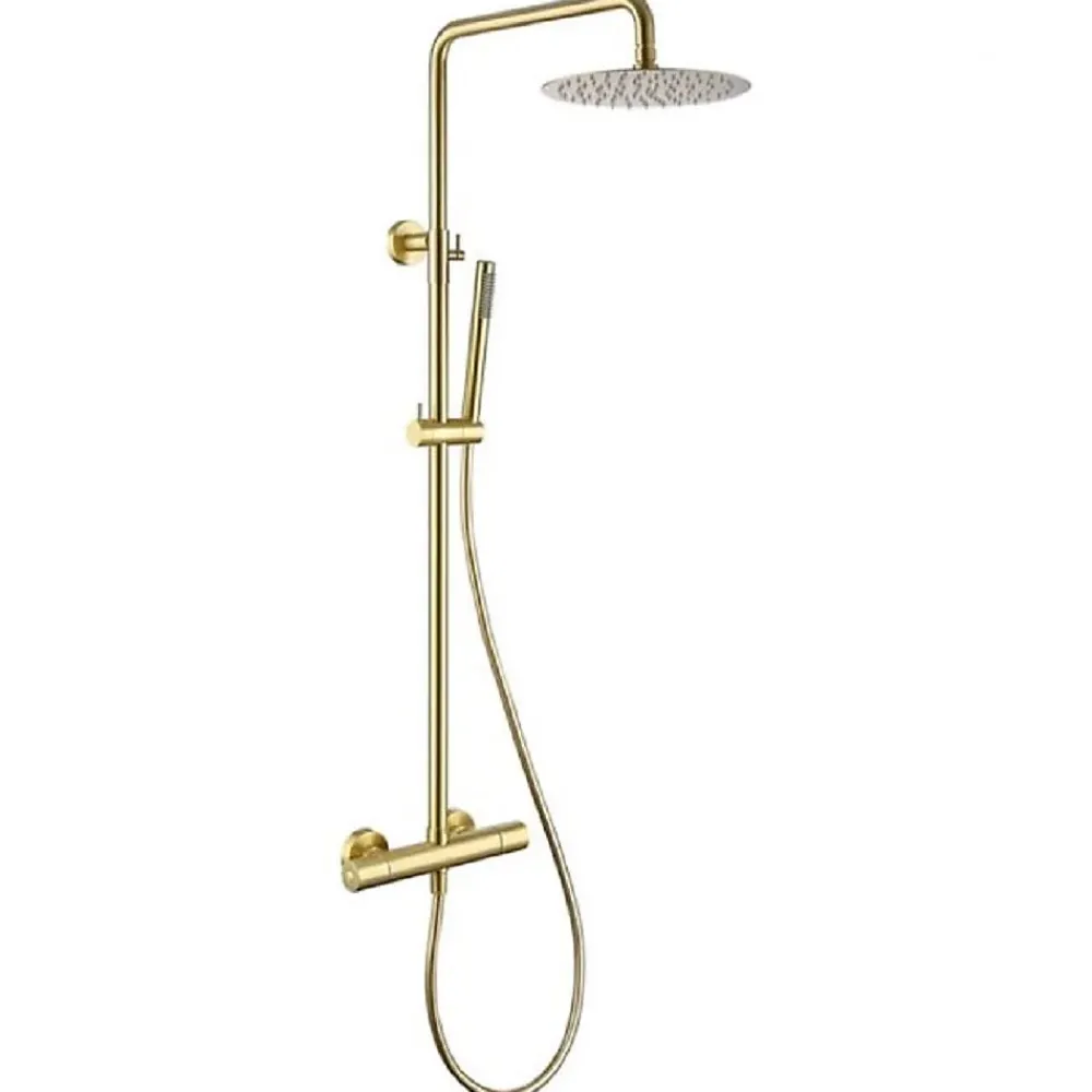 Robinet De Douche|Stano Colonne de douche thermostatique MANDA or brosse avec technologie CoolTouch