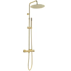 Essebagno Colonne de douche thermostatique corps froid or brossé Delice II