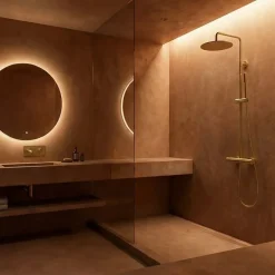 Essebagno Colonne de douche thermostatique corps froid or brossé Delice II