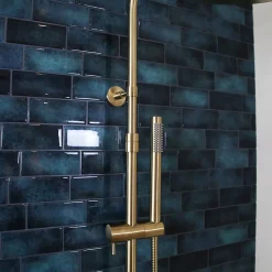 Essebagno Colonne de douche thermostatique corps froid or brossé Delice II