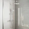 Hansgrohe Colonne de douche thermostatique avec pommeau + douchette 2 jets + flexible + barre réglable, chrome, Vernis Blend 200 EcoSmart
