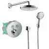 Hansgrohe Colonne de douche thermostatique encastrée ShowerSelect S chromé + douche de tête Raindance Select S