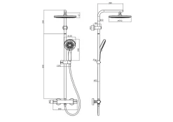 Edouard Rousseau Colonne de douche thermostatique chrome, Neda