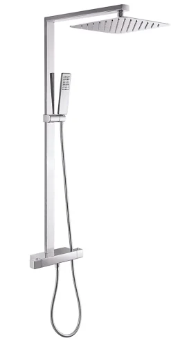 Colonne De Douche Thermostatique|Bernstein Colonne de douche thermostatique acier inox + pommeau 25x25cm - 112,5x50cm - NT6705C 25x25cm
