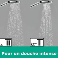 Colonne De Douche Thermostatique|Hansgrohe Colonne de douche thermostatique Vernis Blend 200 Green chromé + tablette AddStoris