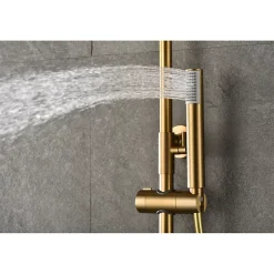 Colonne De Douche Thermostatique|Imex Colonne de douche thermostatique - Monza - Diamètre tête de douche : 300 mm - Coloris: or brossé