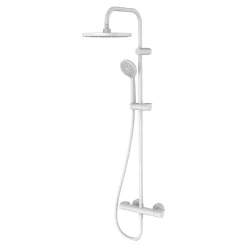 Colonne De Douche Thermostatique|GoodHome Colonne de douche thermostatique blanche Cavally