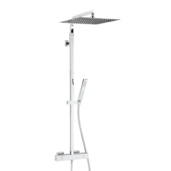 Colonne De Douche Thermostatique|Valentin Colonne de douche thermostatique avec pomme de tête, douchette et flexible, chrome, Allure