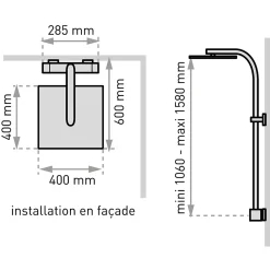 Colonne De Douche Thermostatique|Valentin Colonne de douche thermostatique avec pomme de tête, douchette et flexible, chrome, Allure