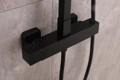 Colonne De Douche Thermostatique|Bernstein Colonne de douche thermostatique murale laiton sans tête de douche - Noir mat - 110x15cm - SEDAL 8921B Sans tête (de douche)