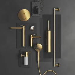 Duravit Colonne de douche thermostatique MinusFlow doré poli