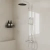 Colonne De Douche Thermostatique|GoodHome Colonne de douche thermostatique + barre réglable + douchette + flexible, chrome, Owens