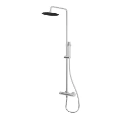 Colonne De Douche Thermostatique|GoodHome Colonne de douche thermostatique + barre réglable + douchette + flexible, chrome, Owens
